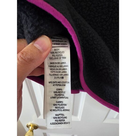 Patagonia Retro Pile Fleece Vest Full Zip Black Pink Blue Men’s Size M - Picture 6 of 9